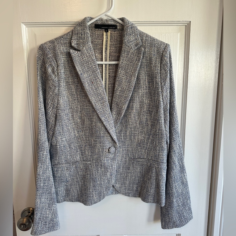 Cotton tweed blue blazer
